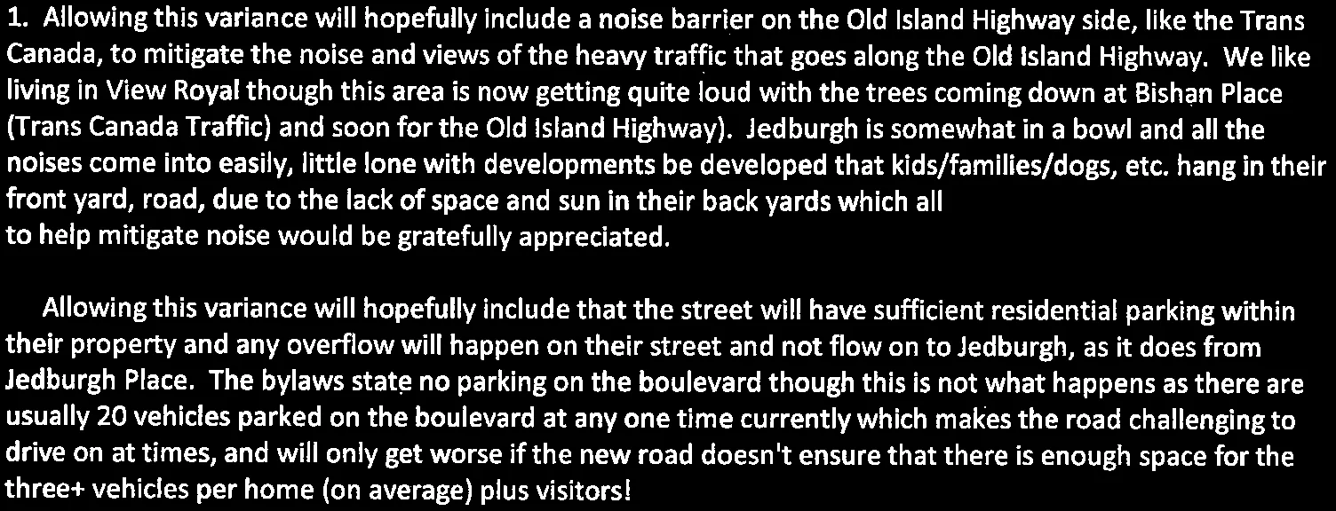 Written concerns points 3 and 4