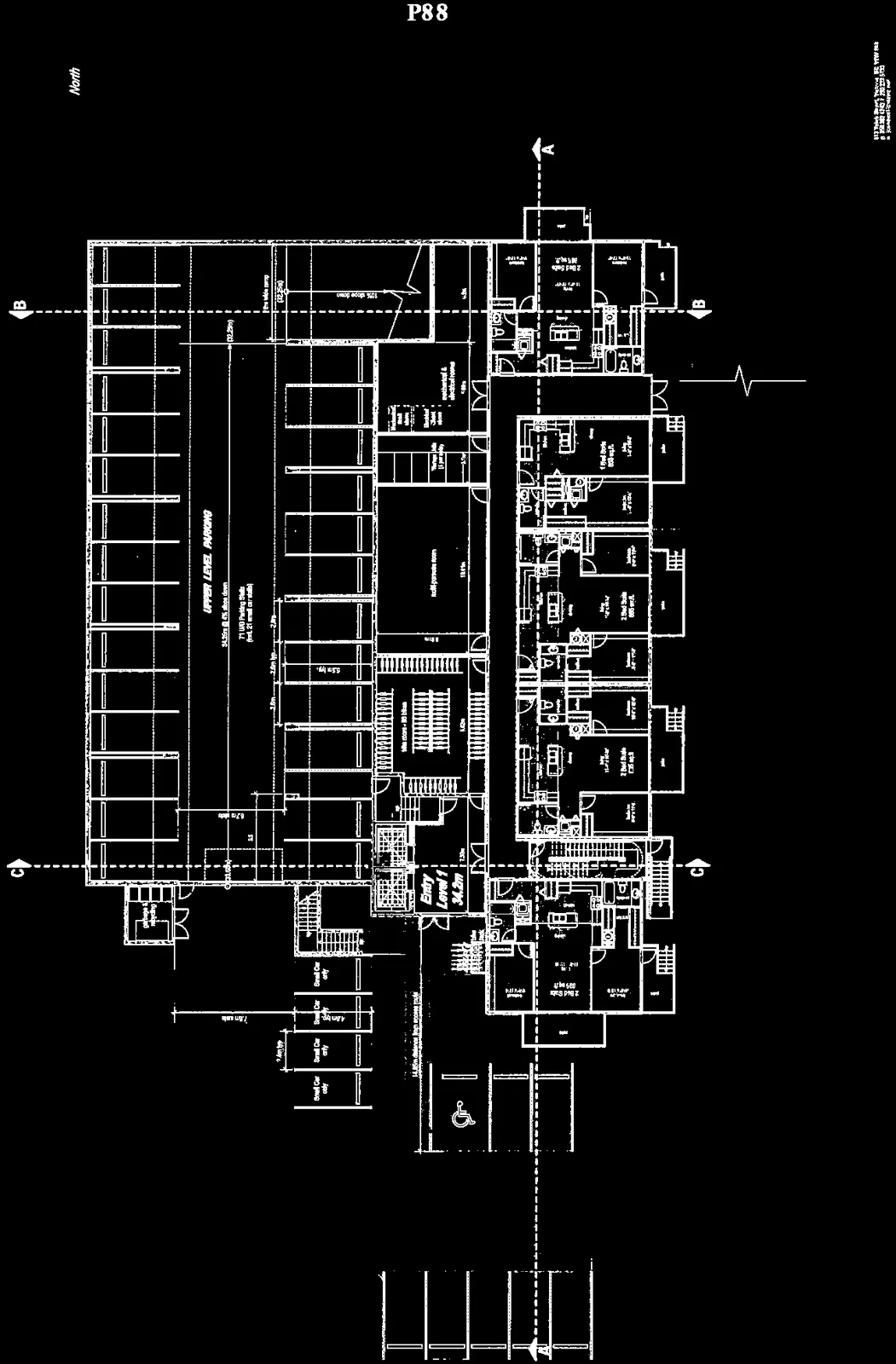 Full screenshot of page A.1 r.1 showing the site plan and roof plans