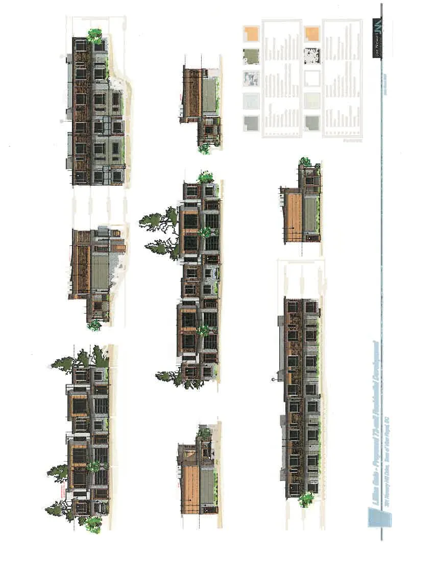 Detailed main floor plan for a townhouse unit showing garage and living spaces