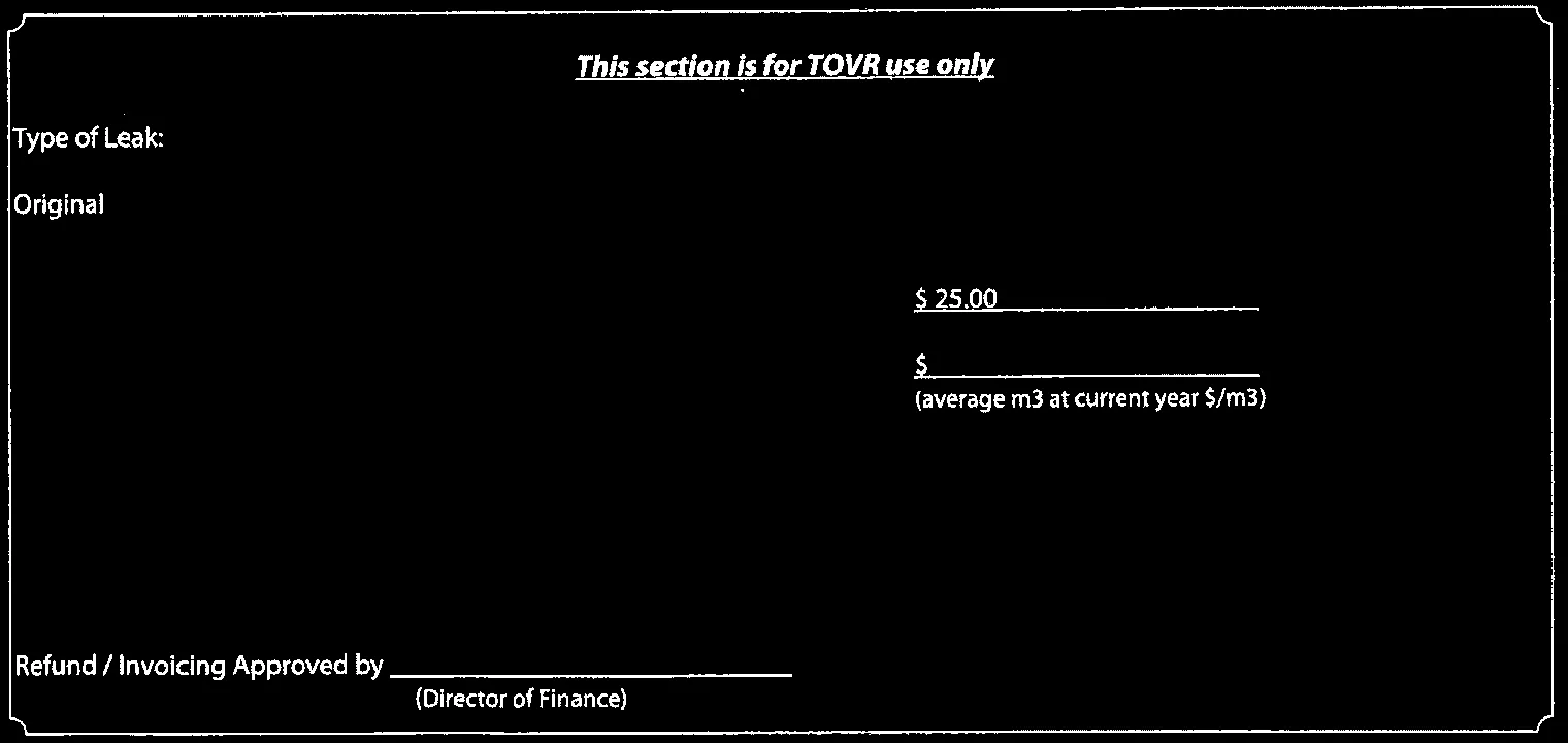 Administrative use section for fee adjustment calculations
