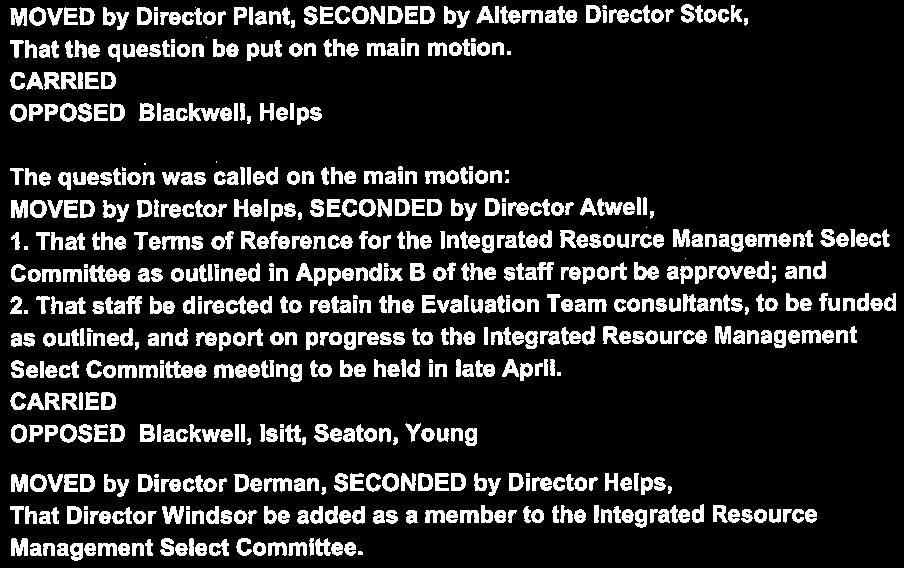 Motions regarding Select Committee membership text