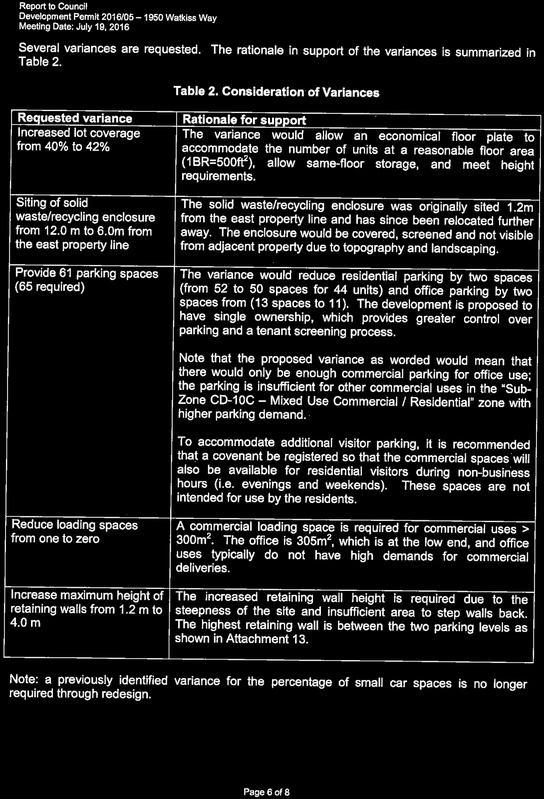 Table 2. Consideration of Variances