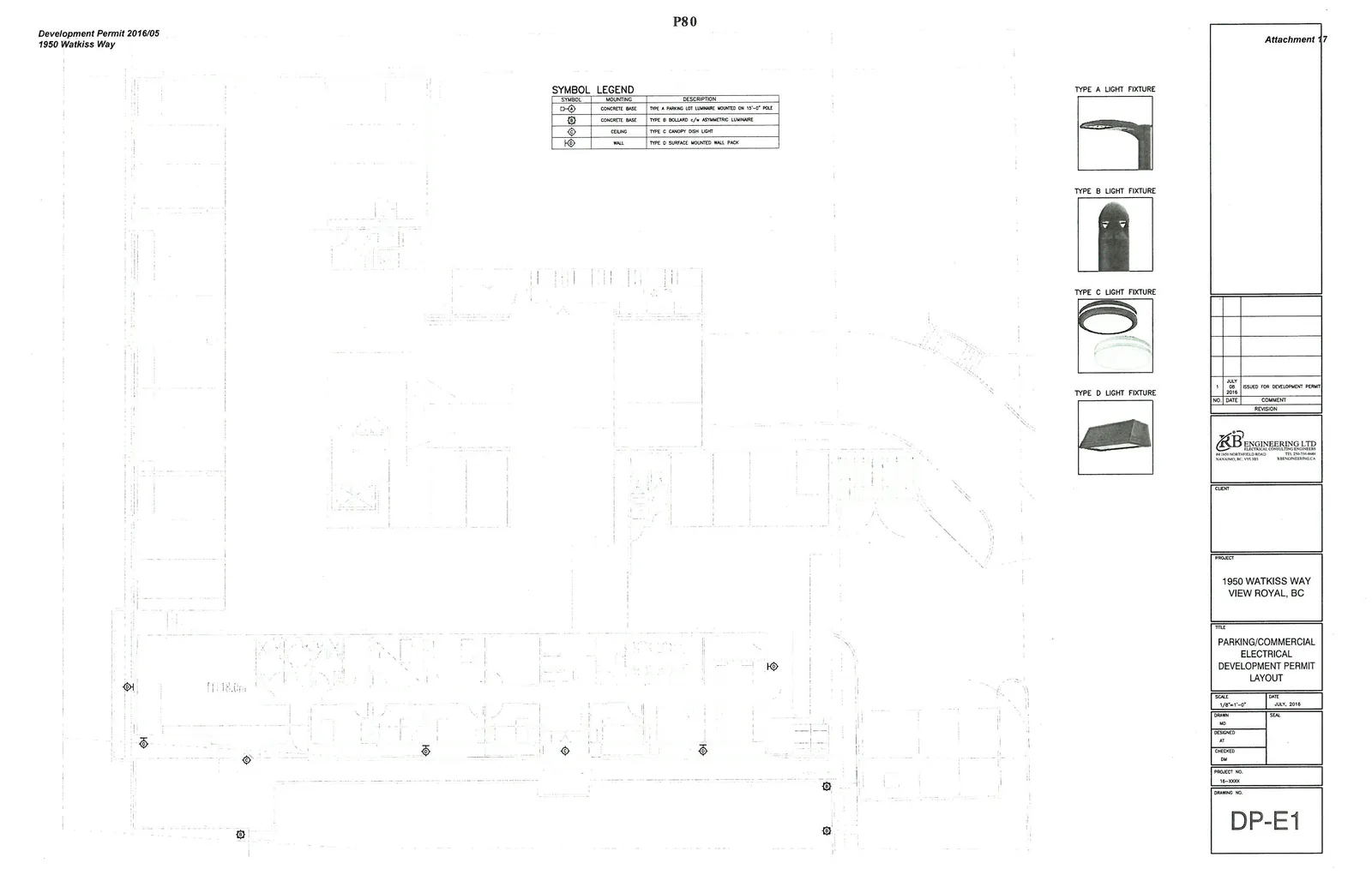 Parking/commercial electrical development permit layout plan