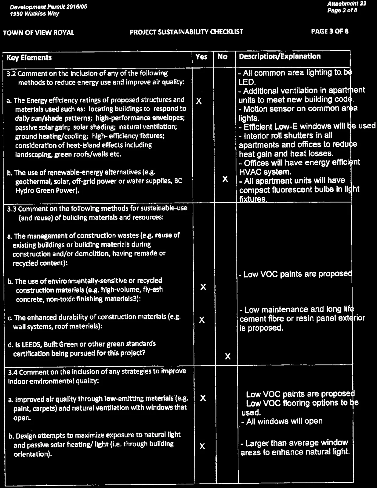 Project Sustainability Checklist page 3