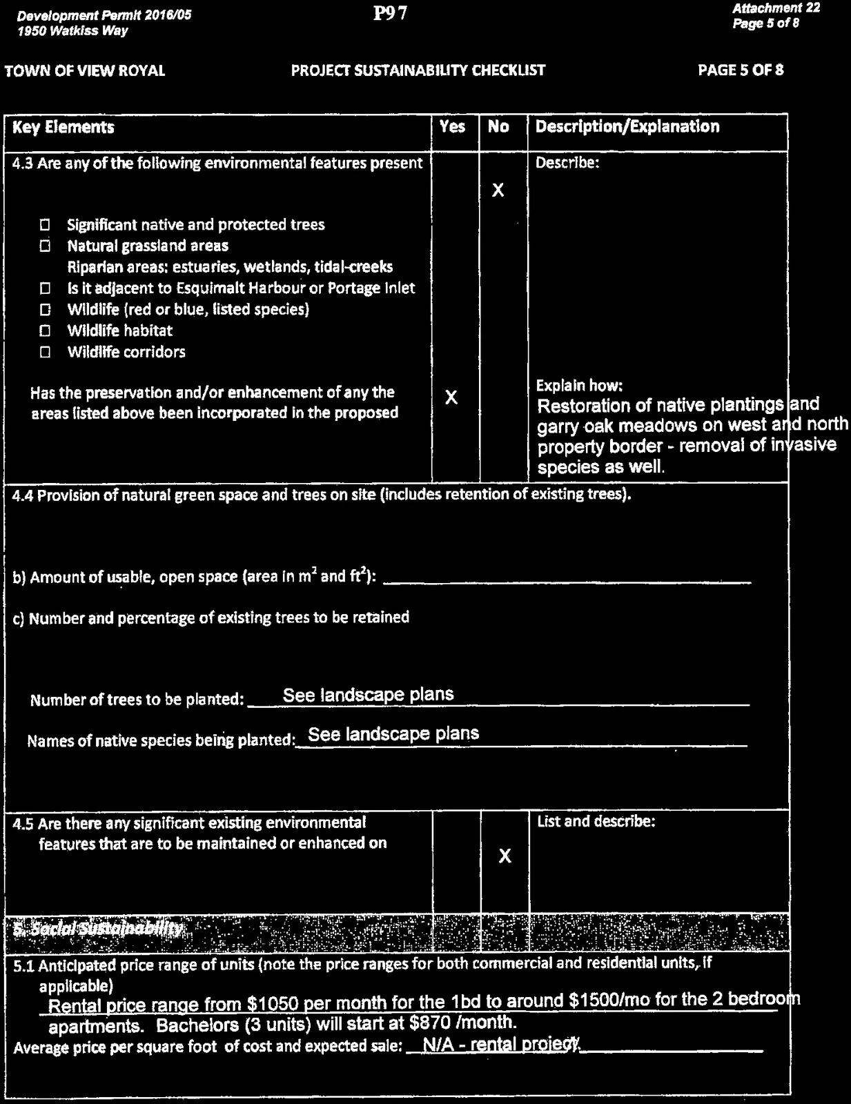 Project Sustainability Checklist page 5