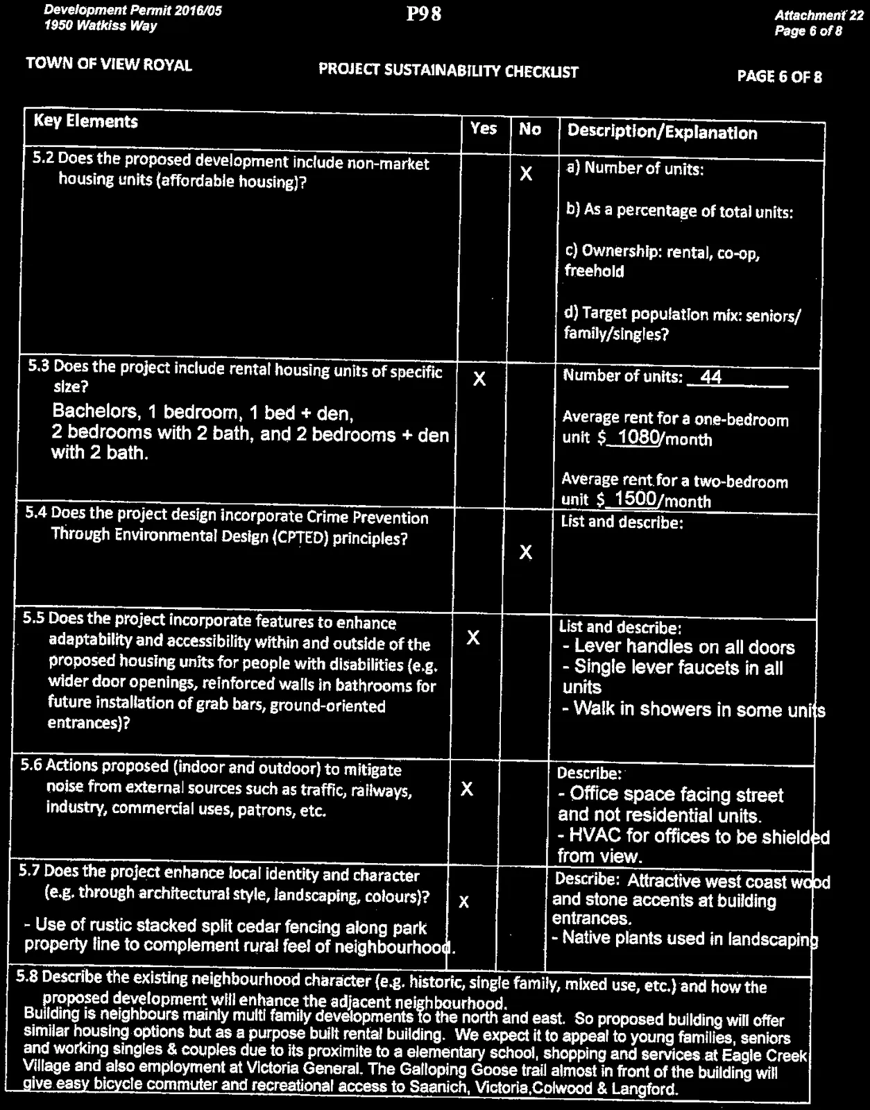Project Sustainability Checklist page 6