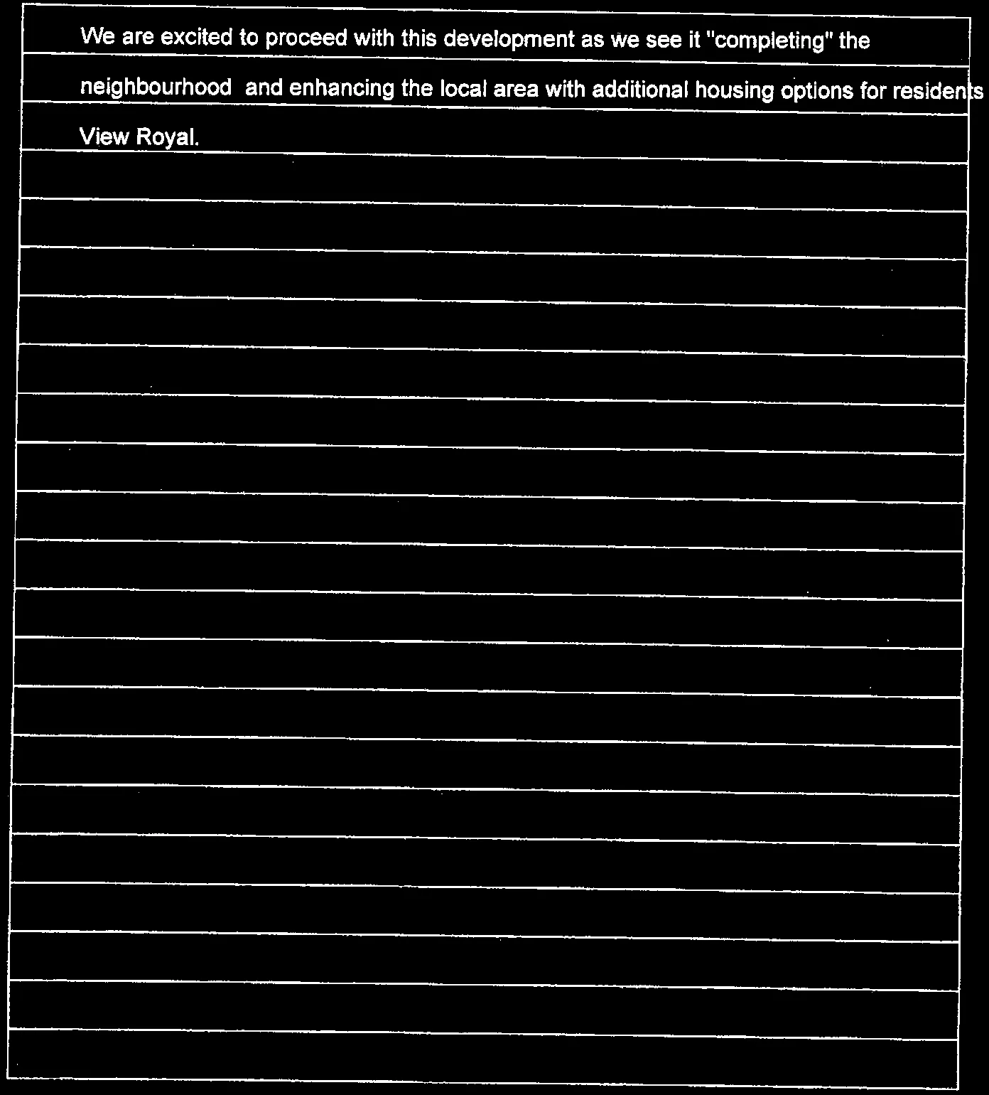 Additional Comments text box