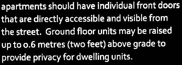 Text snippet of Residential guideline i regarding ground floor units