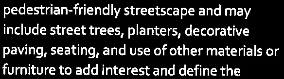 Text snippet of guideline ii regarding landscaping and pedestrian realm