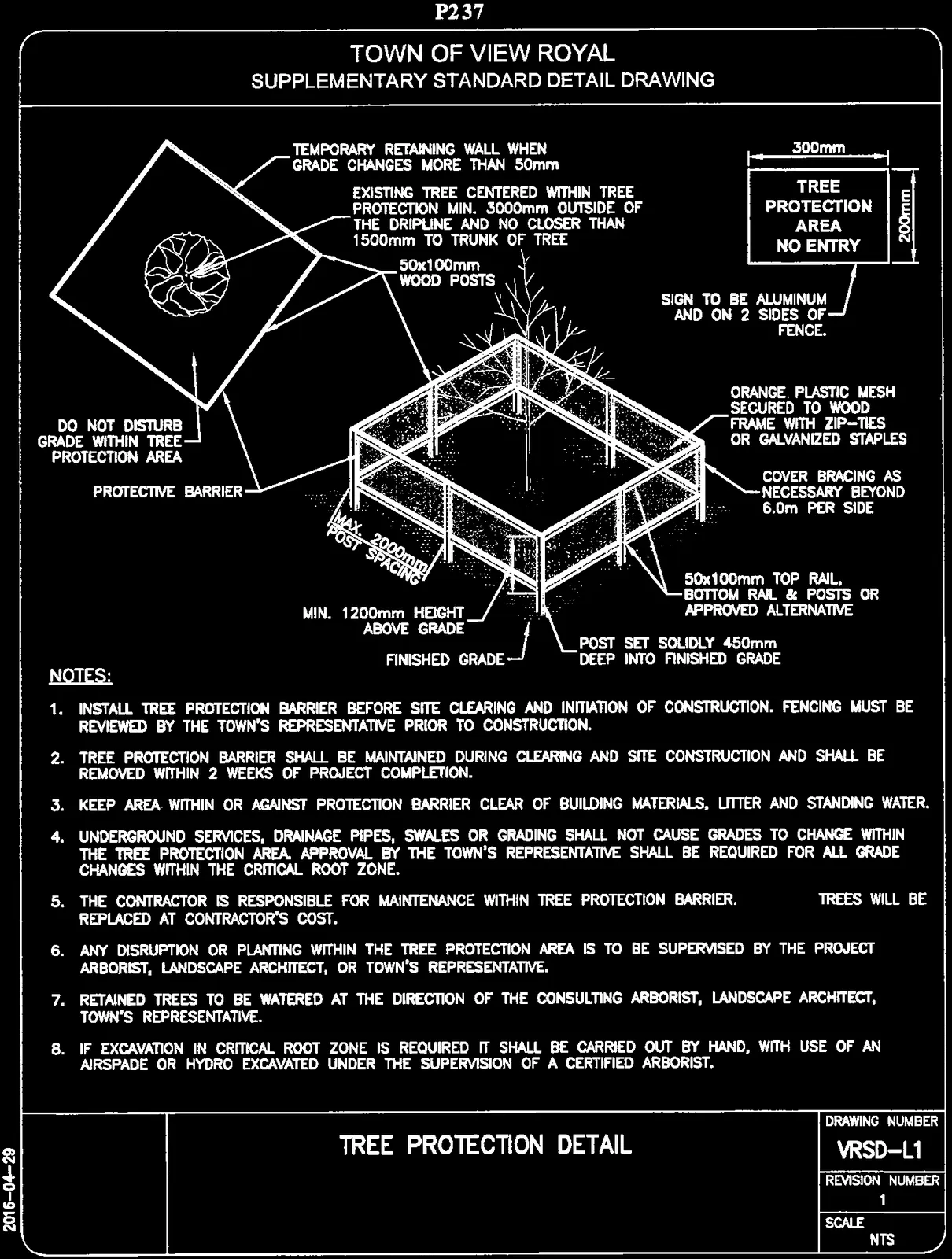 Tree Protection Area Sign Specification