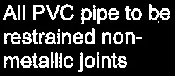 All PVC pipe to be restrained non-metallic joints