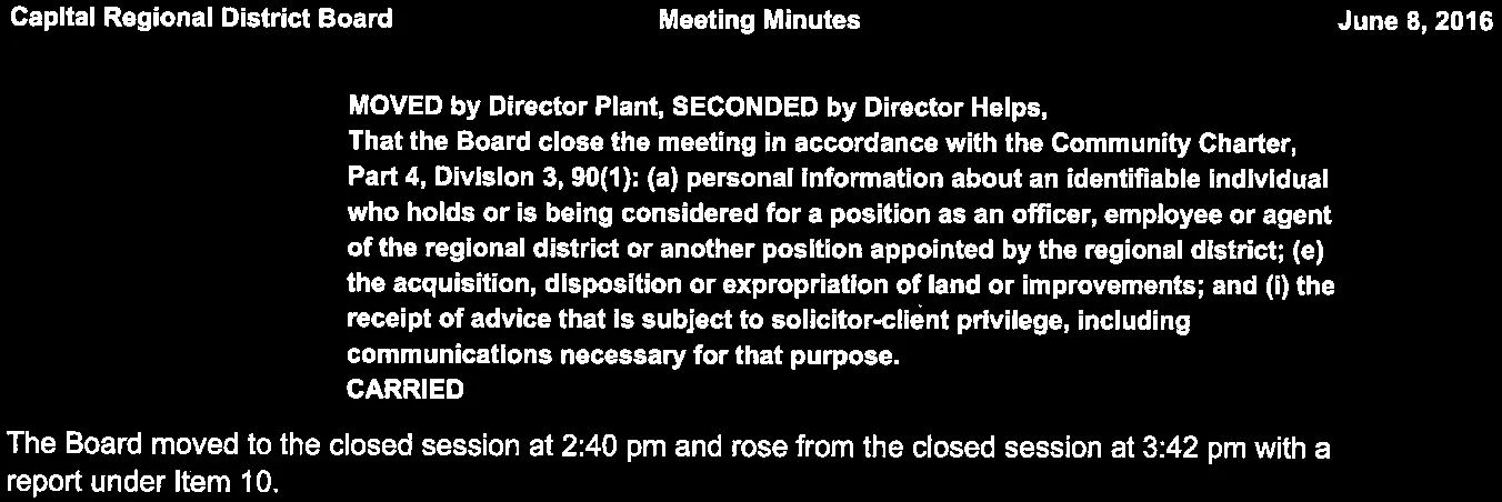 Motion to close the meeting to the public