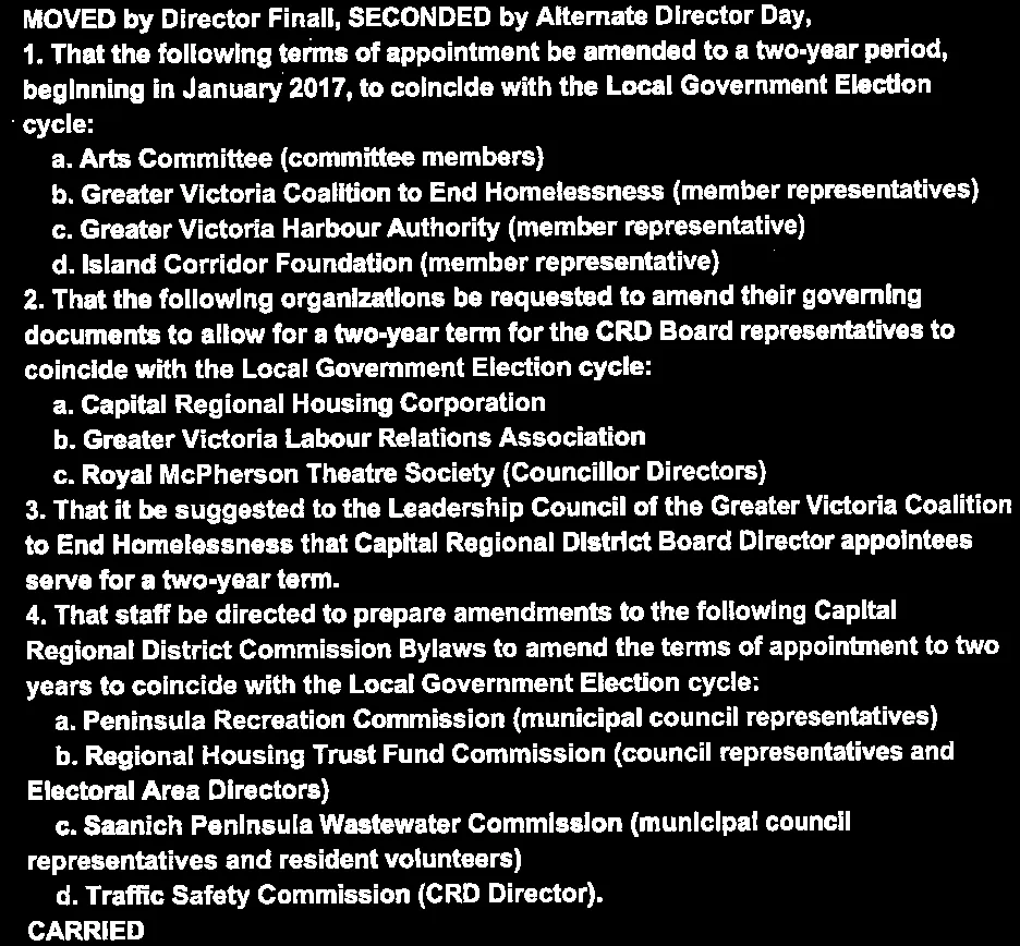 List of committees and organizations for two-year appointment terms