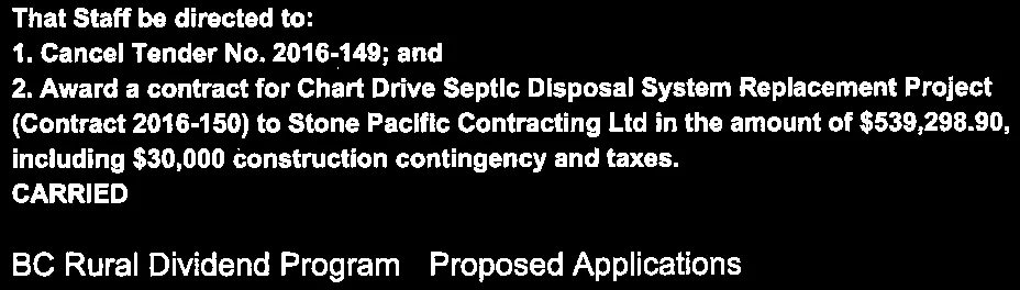 Staff directions for Chart Drive septic system replacement project