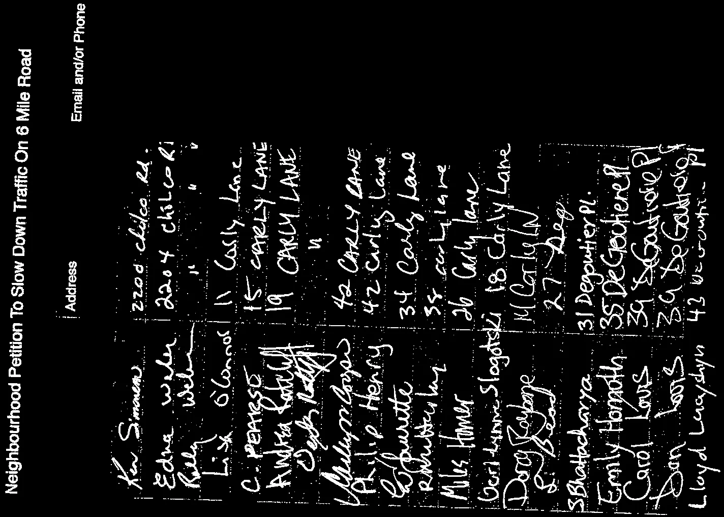 High-contrast scan of petition signatures page 12