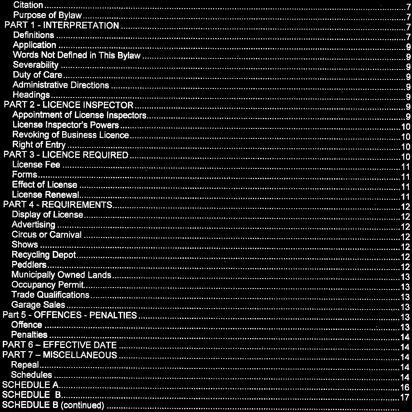 Table of Contents
