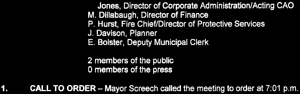 List of Mayor and Councillors present