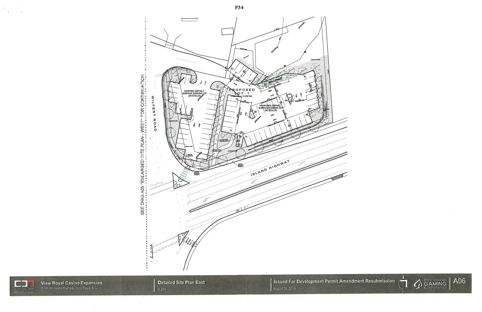 Detailed architectural site plan of the eastern portion of the lot, focusing on the expansion wing and surface parking lot design.