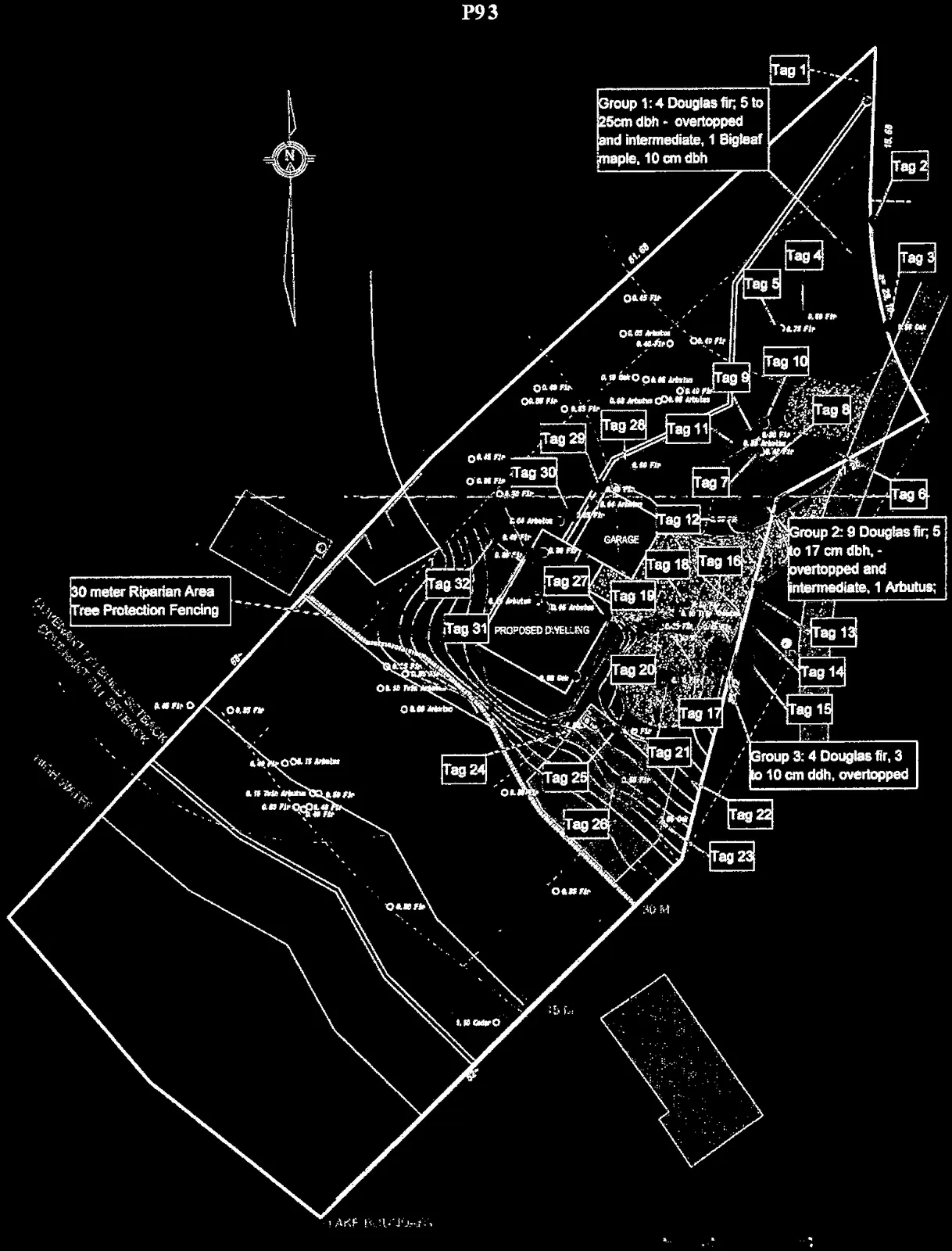 Map Legend for Site Plan Mark-Up showing symbols for tree status and protection measures