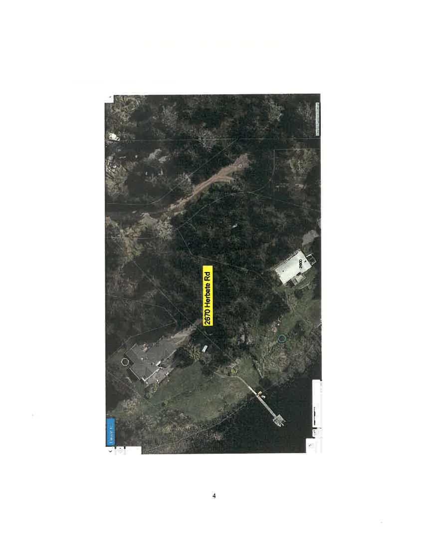 Site Air Photo of 2670 Herbate Road showing property boundaries and surrounding area