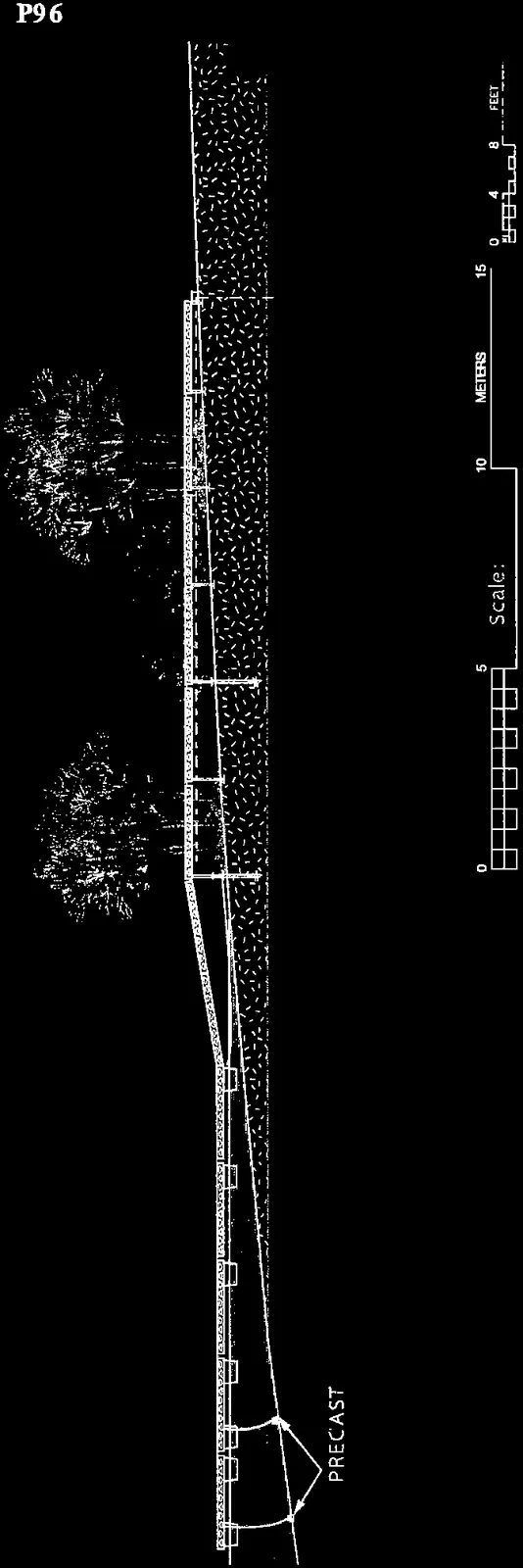 Side elevation diagram of the proposed dock structure showing heights relative to High Water