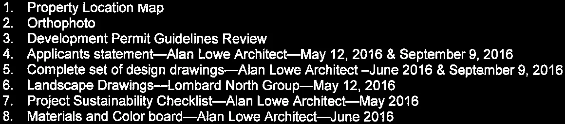 List of project attachments
