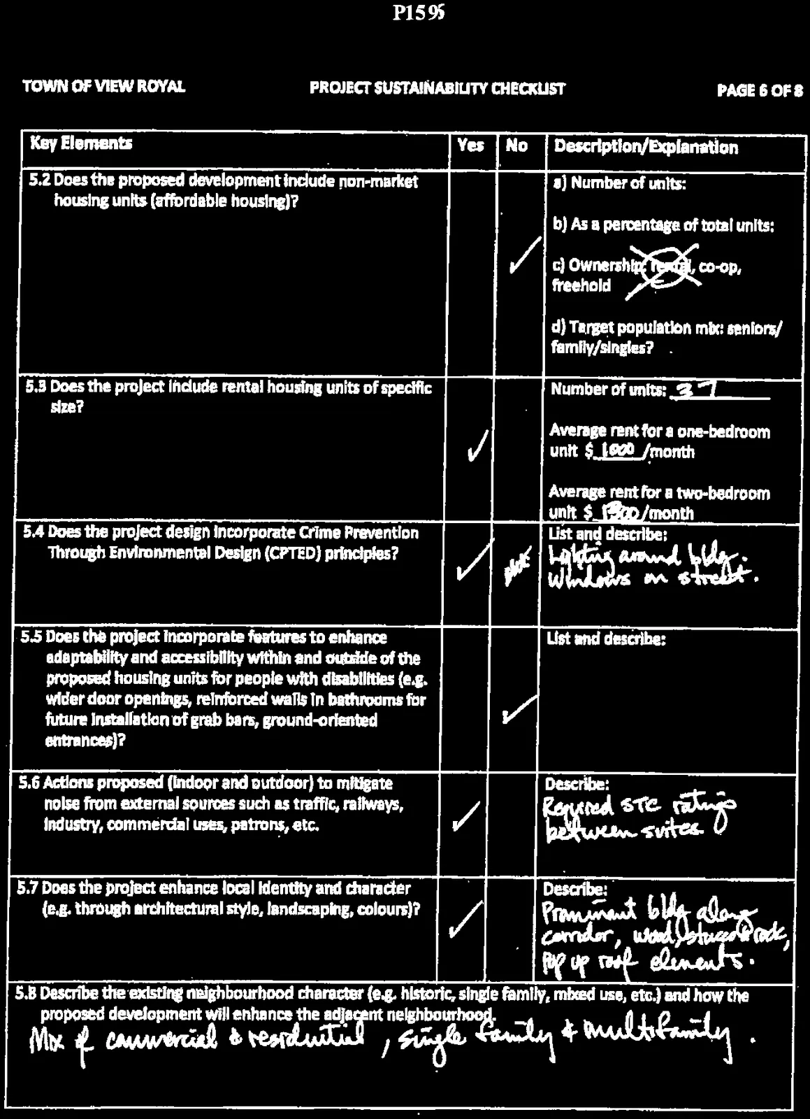 Project Sustainability Checklist Page 6