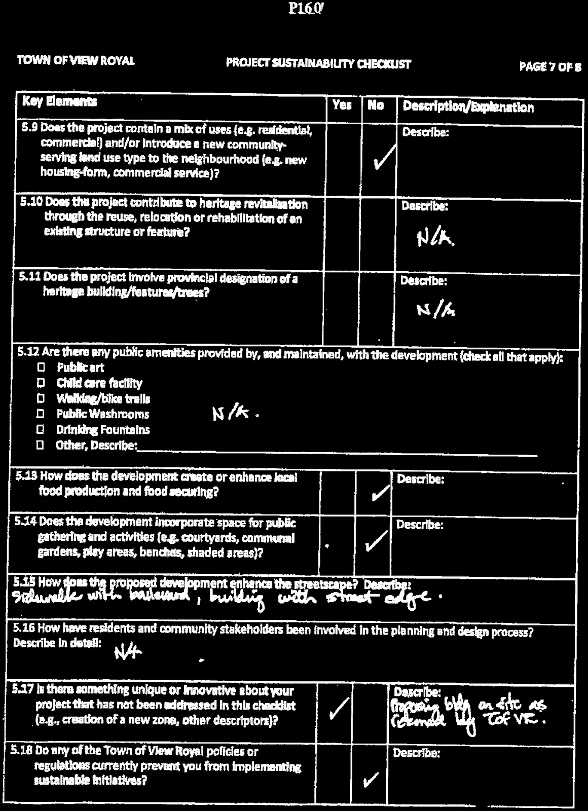 Project Sustainability Checklist Page 7