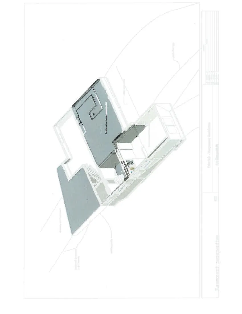Labeled 3D perspective view of the basement level