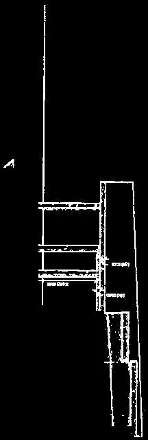 Architectural drawing of the building's west elevation