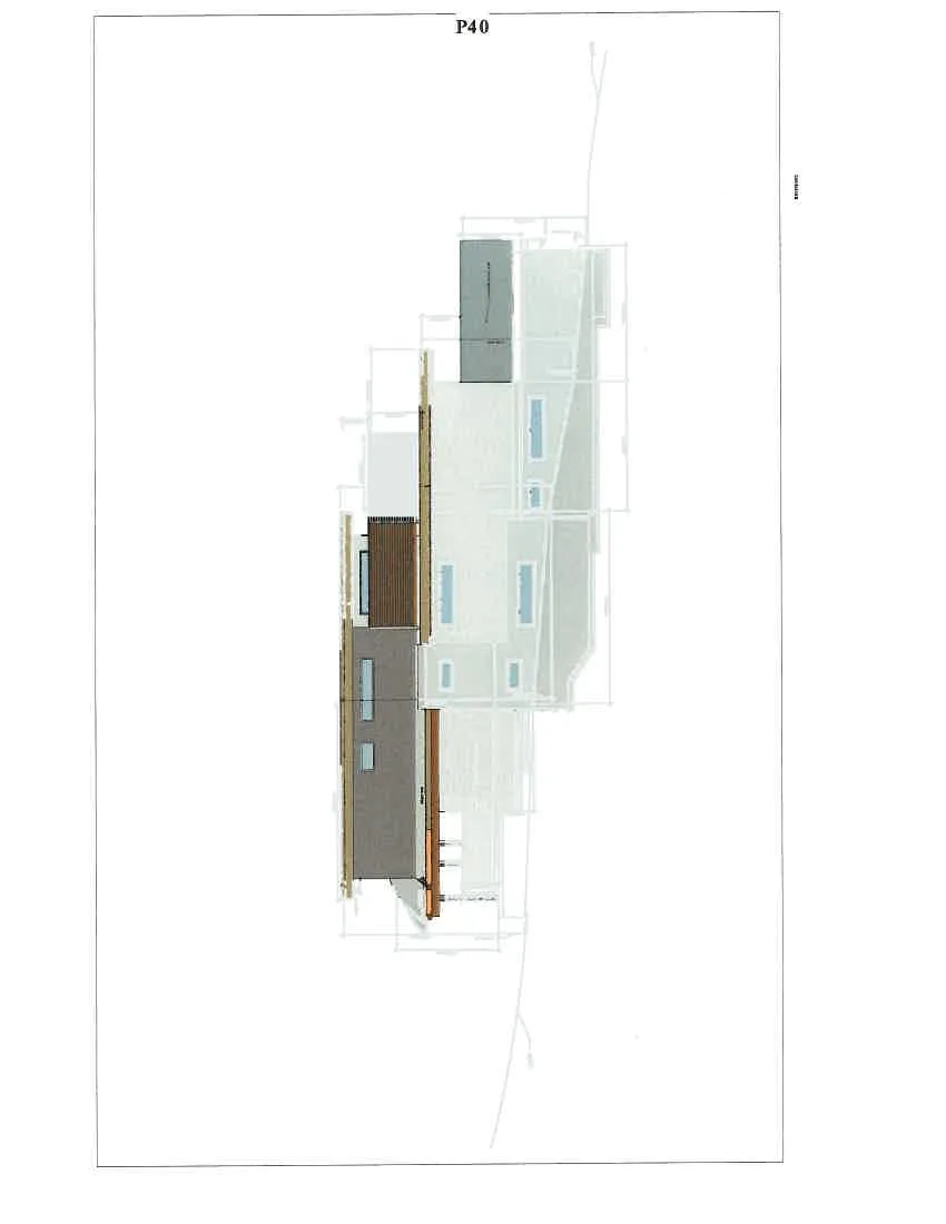 Zoomed detail of structural elements on the west side
