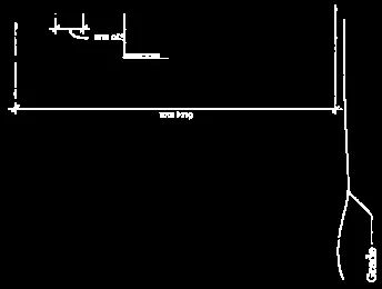 Dimension line detail showing facade width on the north elevation