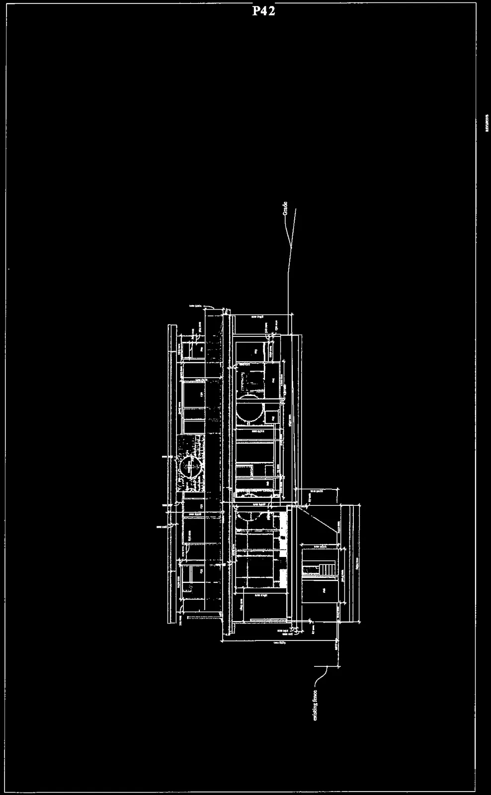 Architectural drawing of the building's south elevation