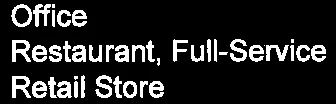 List segment showing "Office", "Restaurant, Full-Service", and "Retail Store".
